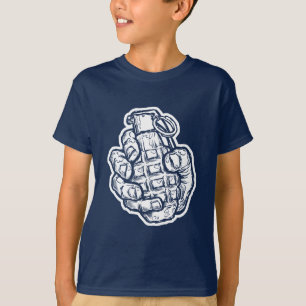 T-shirt Grenade À La Main En Style Bande Dessinée