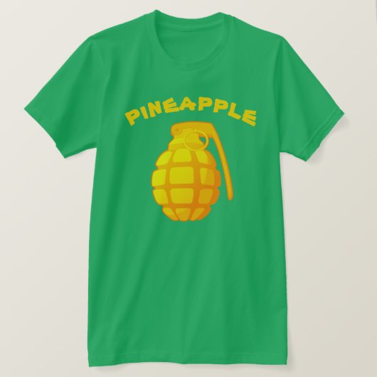 T-shirt Grenade à main satirique d'ananas de kitsch (Design devant)