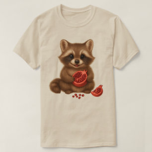 T-shirt Grenade & Bébé Raton Laveur Mignon Rétro Fruit d