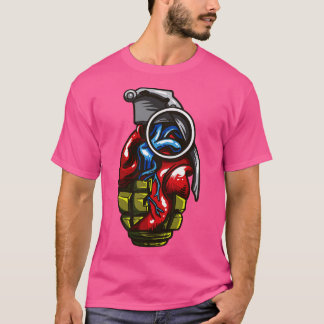 T-shirt Grenade d'amour de l'anatomie du coeur