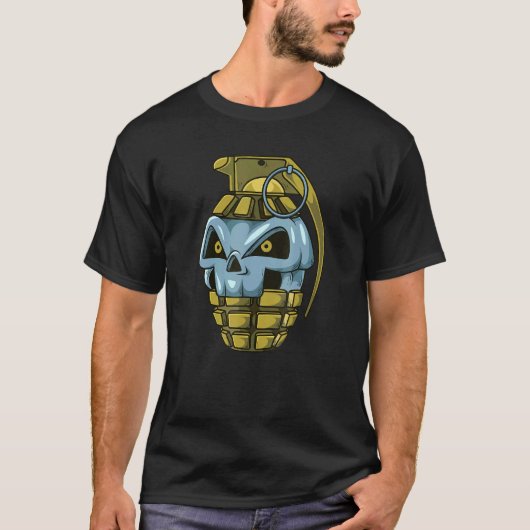 T-shirt Grenade du crâne explosif (Devant)