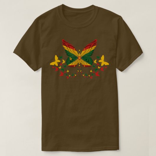 T-shirt Grenade Grenade Grenadien Drapeau Papillons (Design devant)