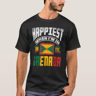T-shirt Grenade Grenadien Drapeau Grenadien Le Plus Heureu