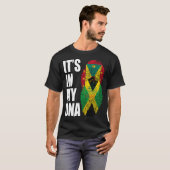 T-shirt Grenadien Et Jamaïcain Mélanger L'ADN Drapeau Patr (Devant entier)