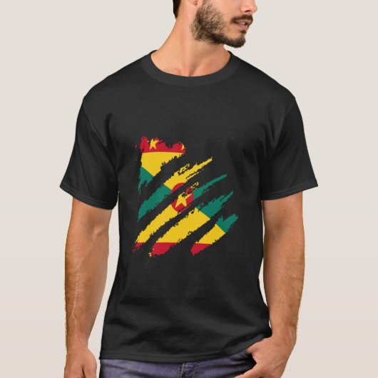 T-shirt Grenadienne Pride Grenade Drapeau Lavette Grenadie (Devant)