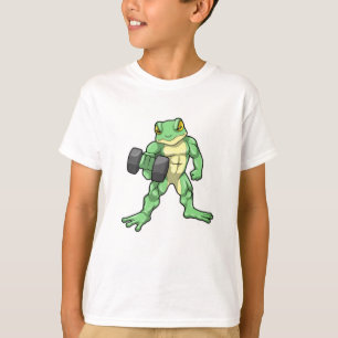 T-shirt Grenouille à Bodybuilding avec Dumbbell