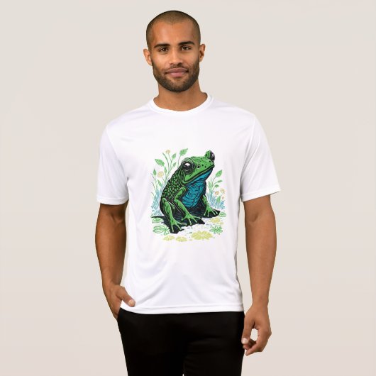 T-shirt Grenouille à étang détaillée (Devant entier)