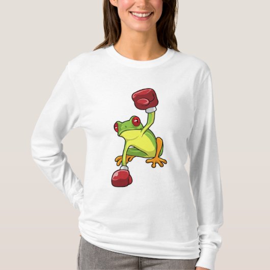 T-shirt Grenouille à la boîte avec gants de boxe (Devant)
