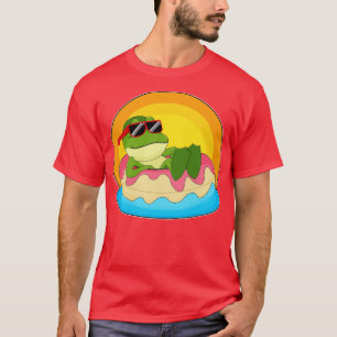 T-shirt Grenouille à la natation avec lunettes de soleil