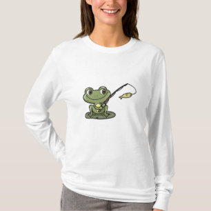 T-shirt Grenouille à la pêche avec canne à pêche