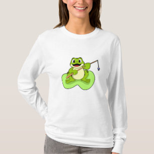 T-shirt Grenouille à la pêche avec canne à pêche
