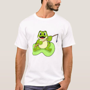 T-shirt Grenouille à la pêche avec canne à pêche