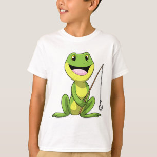 T-shirt Grenouille à la pêche avec canne à pêche