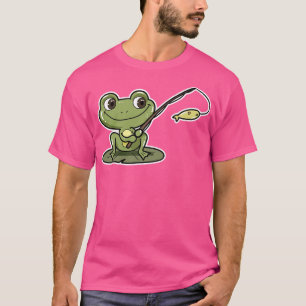 T-shirt Grenouille à la pêche avec canne à pêche 2