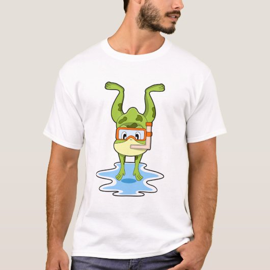 T-shirt Grenouille à la plongée avec tuba (Devant)