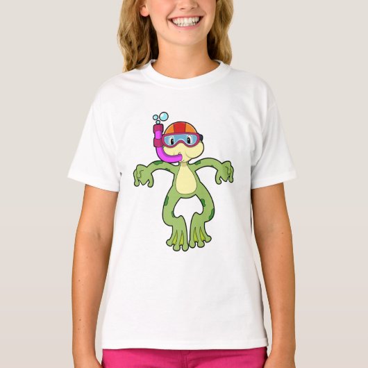 T-shirt Grenouille à la plongée avec tuba (Devant)