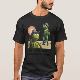 T-shirt Grenouille à l'extérieur Je suis Hootin à l'intéri