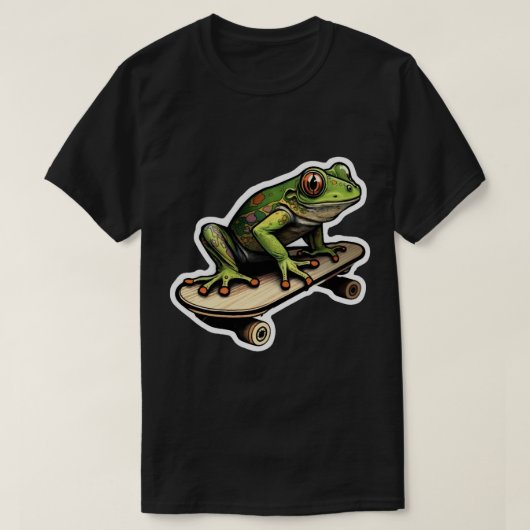 T-shirt grenouille à roulettes (16) (Design devant)