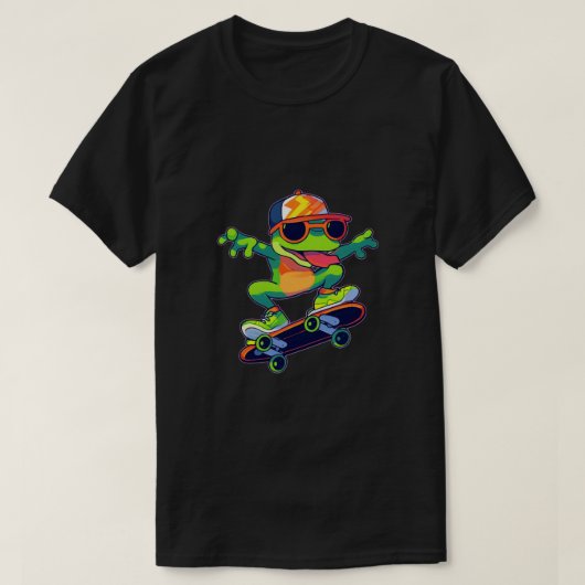 T-shirt Grenouille à skateboard (19) (Design devant)
