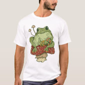 T-shirt Grenouille adorable assise sur un champignon (Devant)