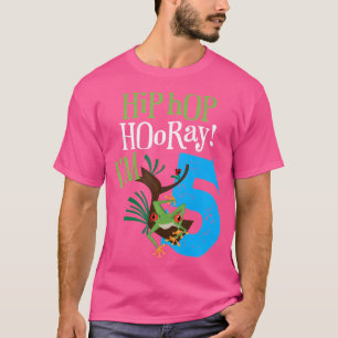 T-shirt Grenouille Arbre Rouge Anniversaire Pour 5 Anniver