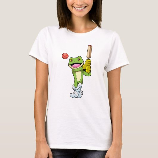 T-shirt Grenouille au cricket avec chauve-souris de cricke (Devant)