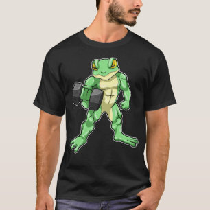 T-shirt Grenouille au culturisme avec haltère 2