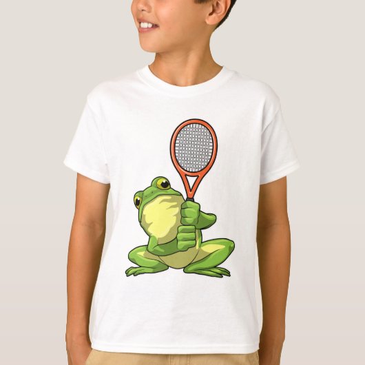 T-shirt Grenouille au tennis avec raquette de tennis (Devant)