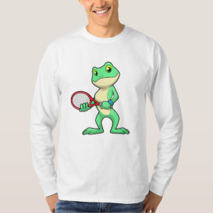T-shirt Grenouille au tennis avec raquette de tennis