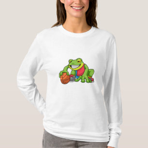 T-shirt Grenouille aux sports avec basket-ball