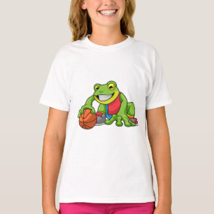 T-shirt Grenouille aux sports avec basket-ball