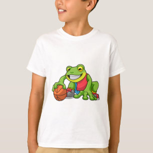 T-shirt Grenouille aux sports avec basket-ball