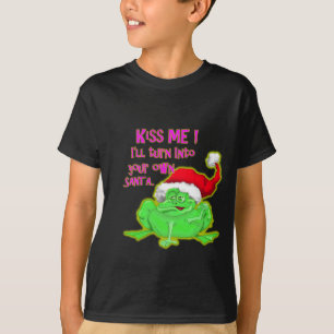 T-shirt Grenouille avec chapeau de Père Noël Drôle de dire