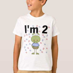 T-shirt Grenouille avec Cupcake 2e chemises d'anniversaire