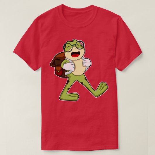 T-shirt Grenouille avec lunettes sac à dos (Design devant)