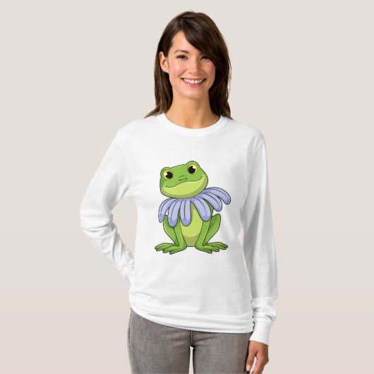 T-shirt Grenouille avec marguerite (Devant entier)