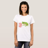 T-shirt Grenouille Bubble Gum soufflant une bulle (Devant entier)