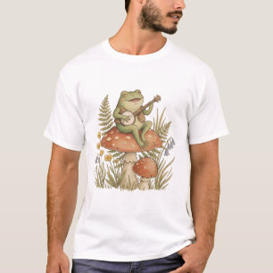 T-shirt Grenouille Caprice Cottagecore Jouant du Banjo