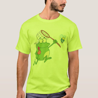 T-shirt Grenouille chassant la mouche avec le filet