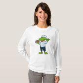 T-shirt Grenouille comme cuisiner avec assiette de service (Devant entier)
