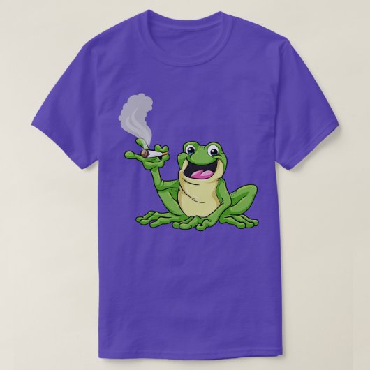 T-shirt Grenouille comme fumeur avec cigarette (Design devant)