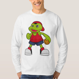 T-shirt Grenouille comme joueur de basket-ball avec basket