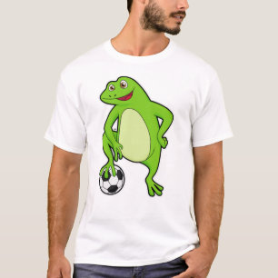 T-shirt Grenouille comme joueur de football avec balle de 