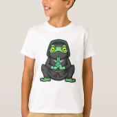 T-shirt Grenouille comme Ninja en noir (Devant)