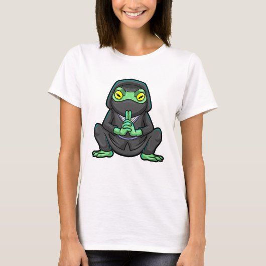 T-shirt Grenouille comme Ninja en noir (Devant)