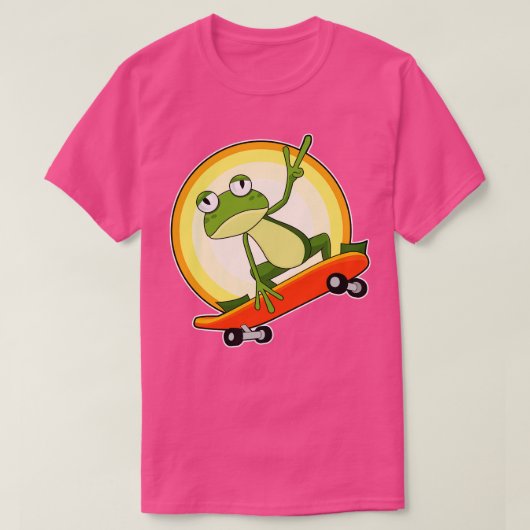 T-shirt Grenouille Comme Patineur Avec Skateboard (Design devant)