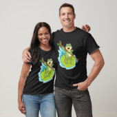 T-shirt Grenouille comme randonneur avec bâton (Unisexe)