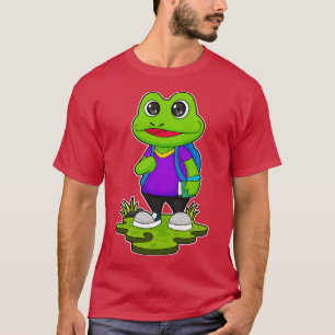 T-shirt Grenouille comme randonneur avec sac à dos