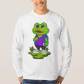 T-shirt Grenouille comme randonneur avec sac à dos (Devant)
