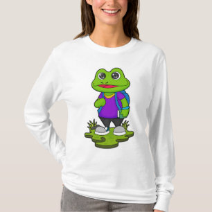 T-shirt Grenouille comme randonneur avec sac à dos